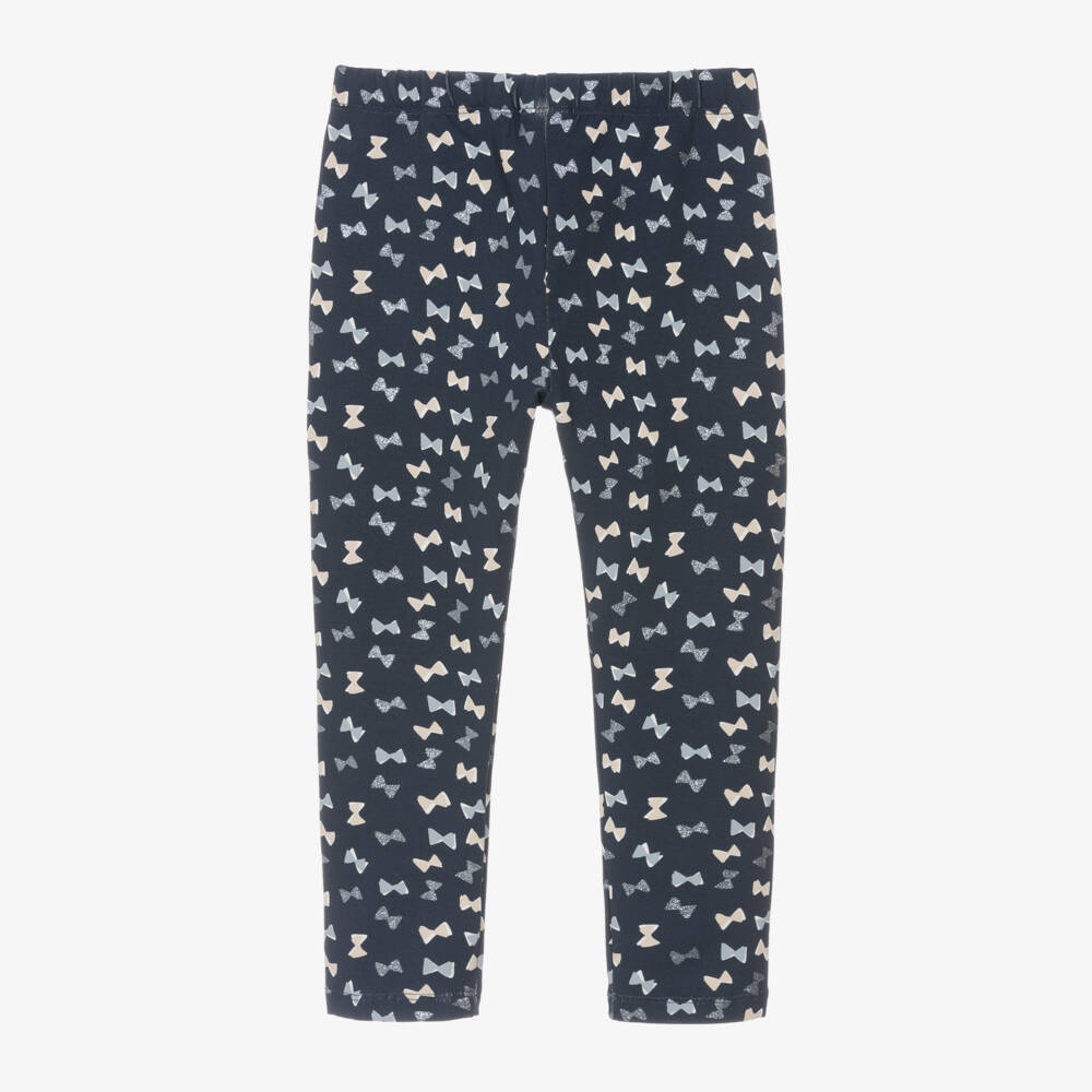 Mayoral-Girls Navy Bow Jersey Leggings | Childrensalon Outlet
