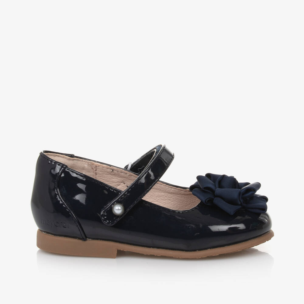 Mayoral-Girls Navy Faux Patent Shoes | Childrensalon Outlet