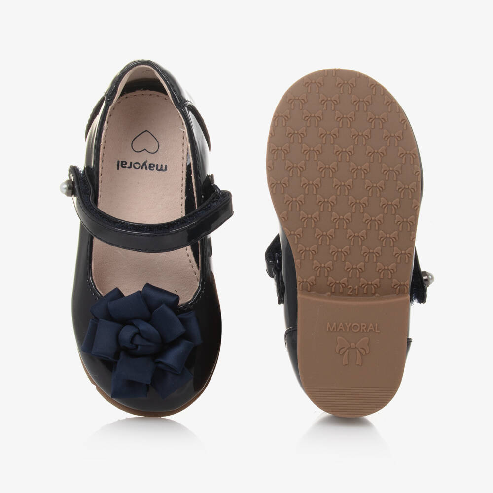 Mayoral-Girls Navy Faux Patent Shoes | Childrensalon Outlet