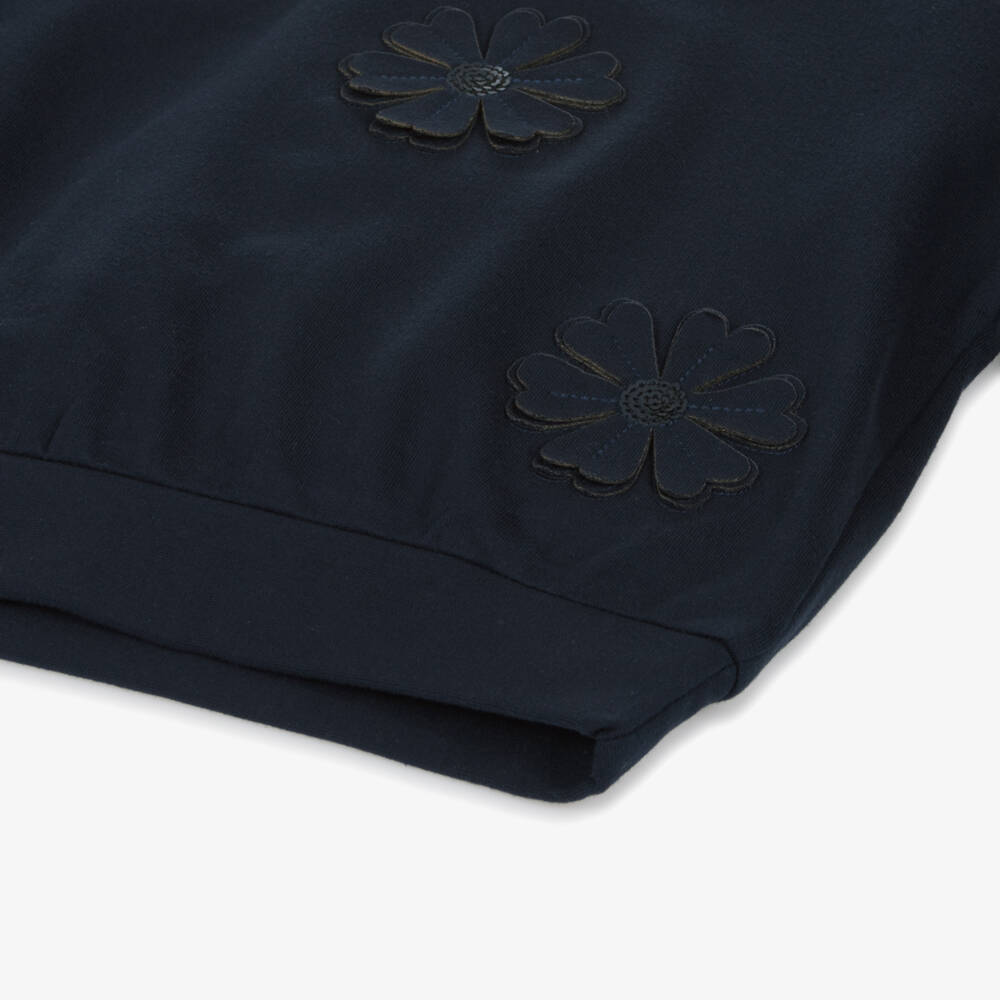 Mayoral-Girls Navy Floral Jersey Top | Childrensalon Outlet