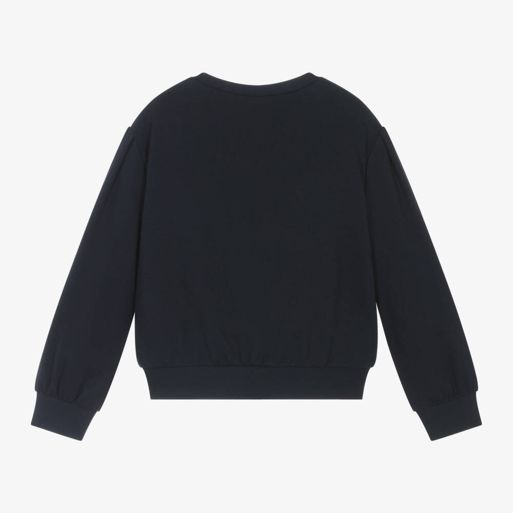Mayoral-Girls Navy Floral Jersey Top | Childrensalon Outlet