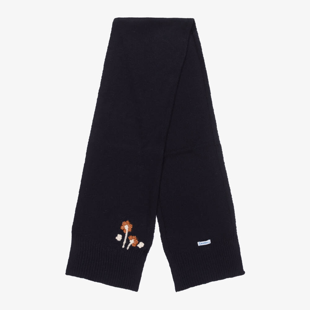 Mayoral-Girls Navy Floral Knit Accessory Set | Childrensalon Outlet