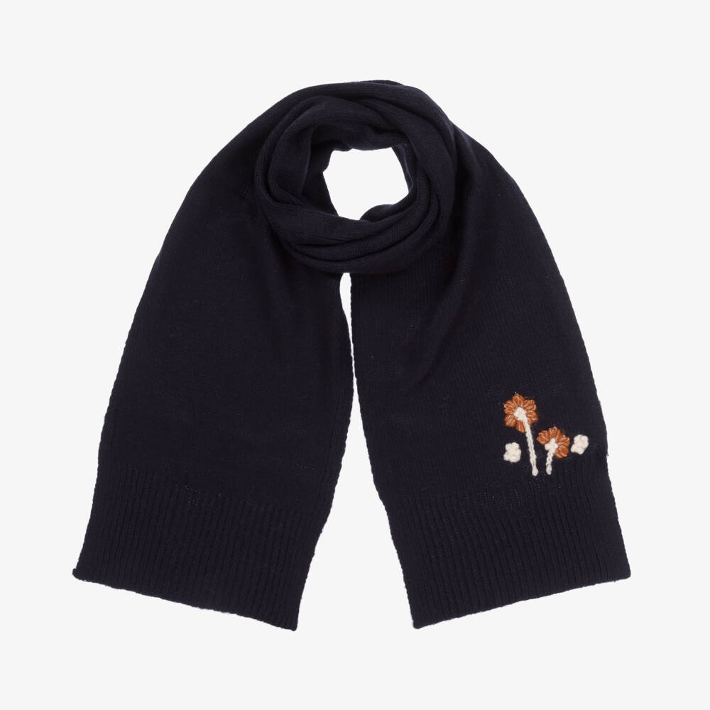 Mayoral-Girls Navy Floral Knit Accessory Set | Childrensalon Outlet