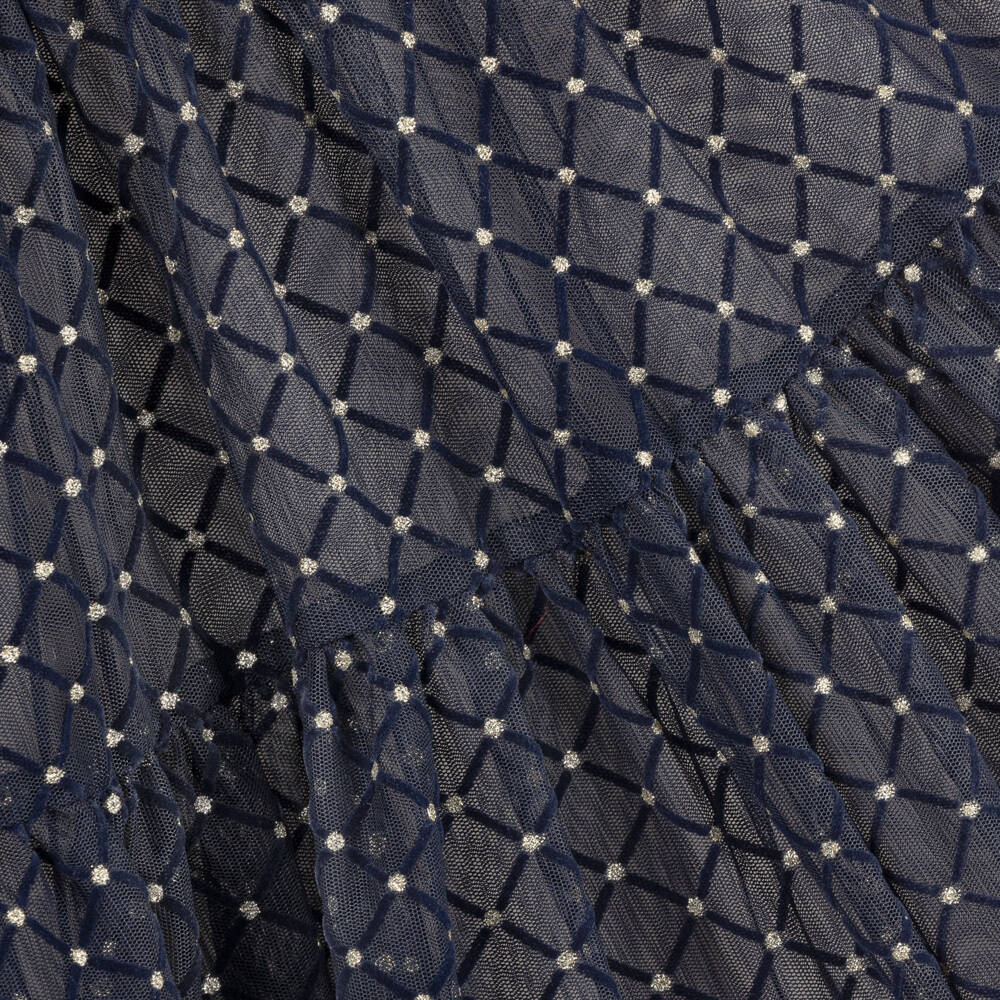 Mayoral-Girls Navy Glitter Tulle Gown | Childrensalon Outlet
