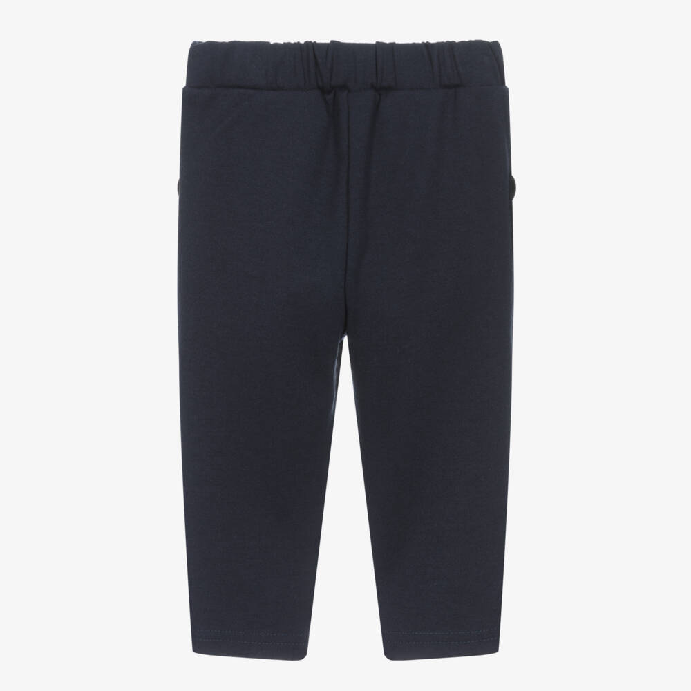 Mayoral-Girls Navy Scalloped Jersey Trousers | Childrensalon Outlet
