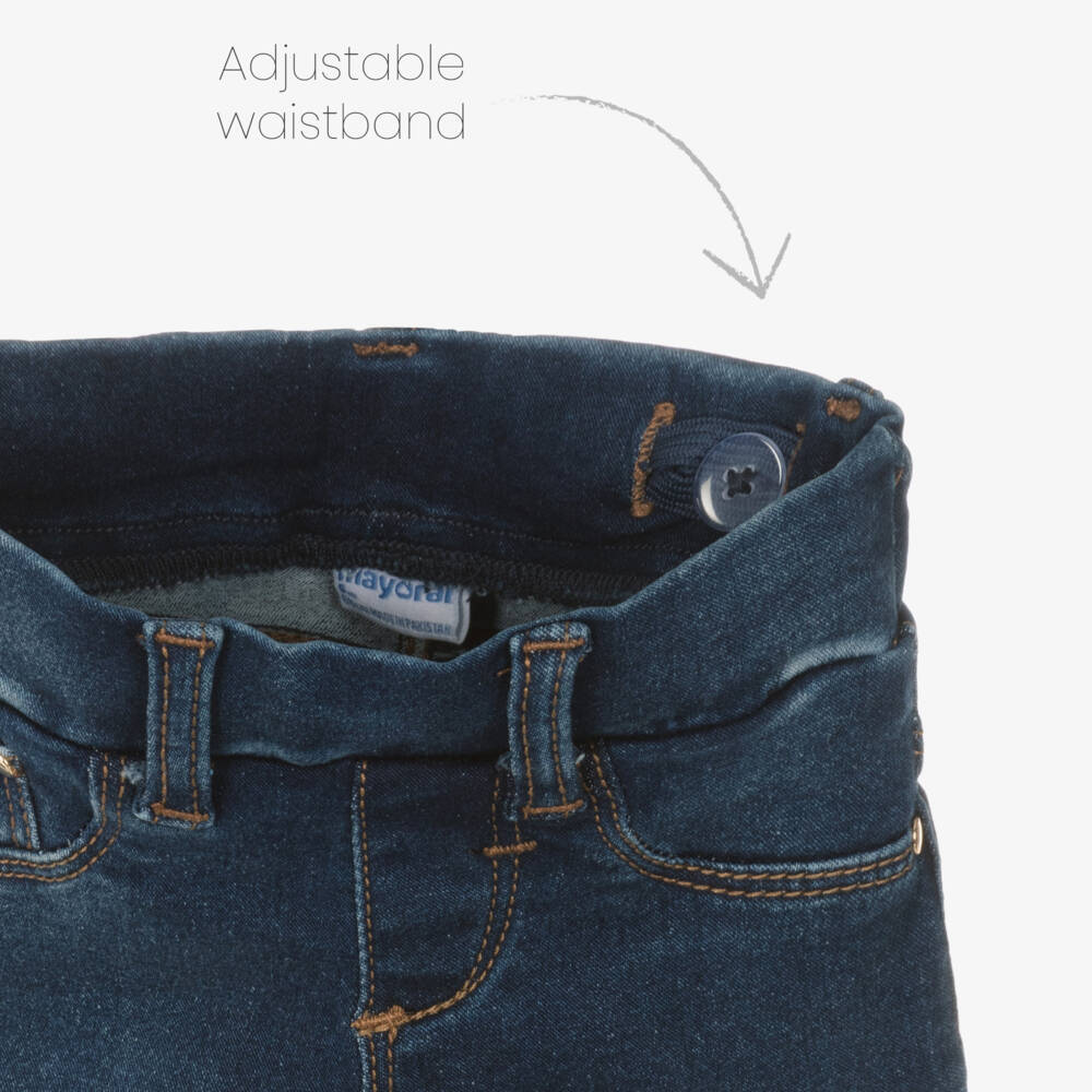 Mayoral-Girls Navy Stretch Denim Leggings | Childrensalon Outlet