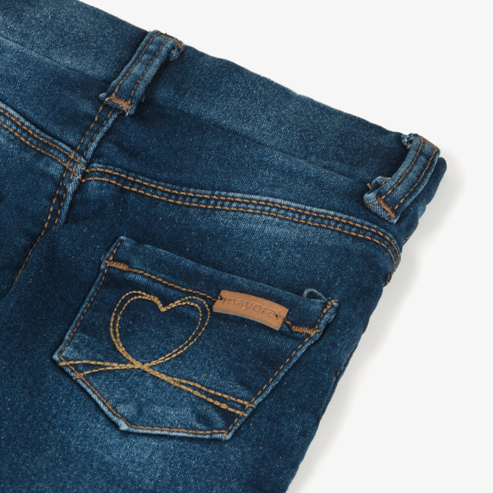 Mayoral-Girls Navy Stretch Denim Leggings | Childrensalon Outlet