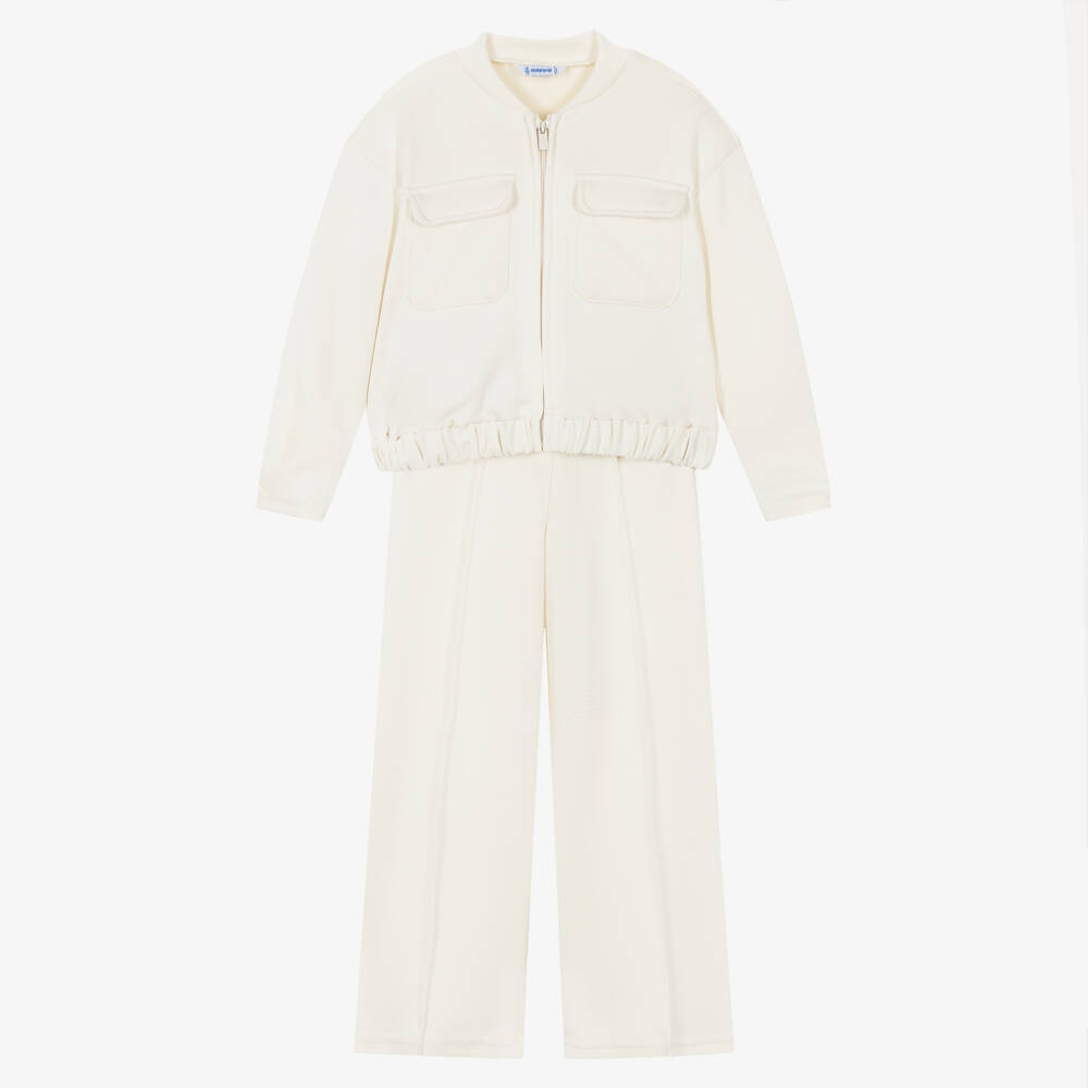 Mayoral-Girls Off-White Tracksuit | Childrensalon Outlet