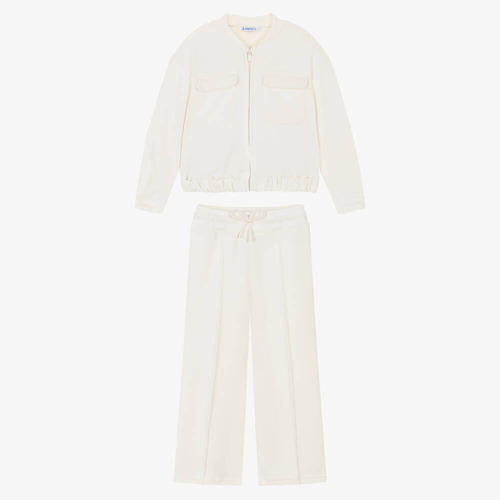 Mayoral-Girls Off-White Tracksuit | Childrensalon Outlet