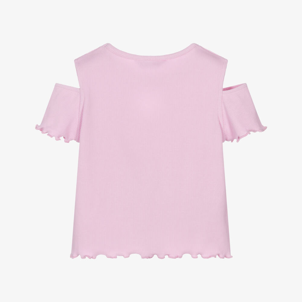 Mayoral-Футболка с открытыми плечами розовая для девочек | Childrensalon Outlet