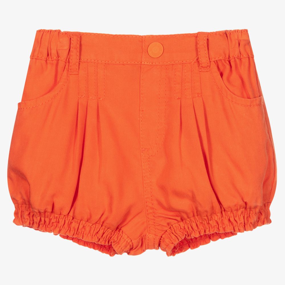 Mayoral Girls Orange Bubble Shorts Childrensalon Outlet