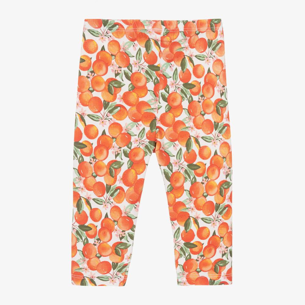Mayoral Girls Orange Citrus Cotton Leggings