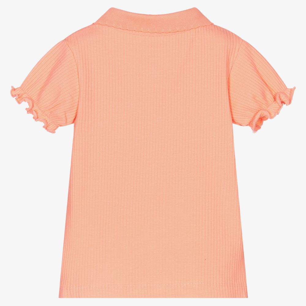 Mayoral-Оранжевая рубашка поло из хлопка для девочек | Childrensalon Outlet