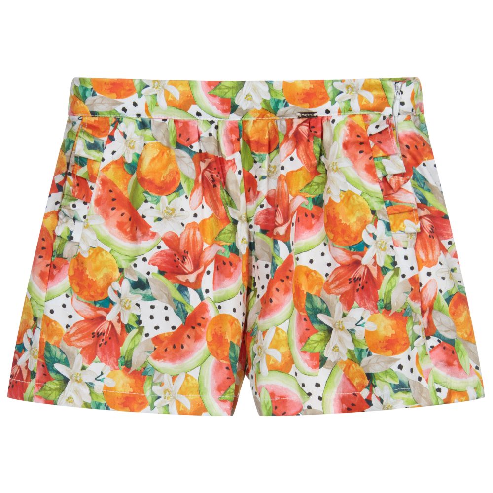 Mayoral - Girls Orange Cotton Shorts | Childrensalon