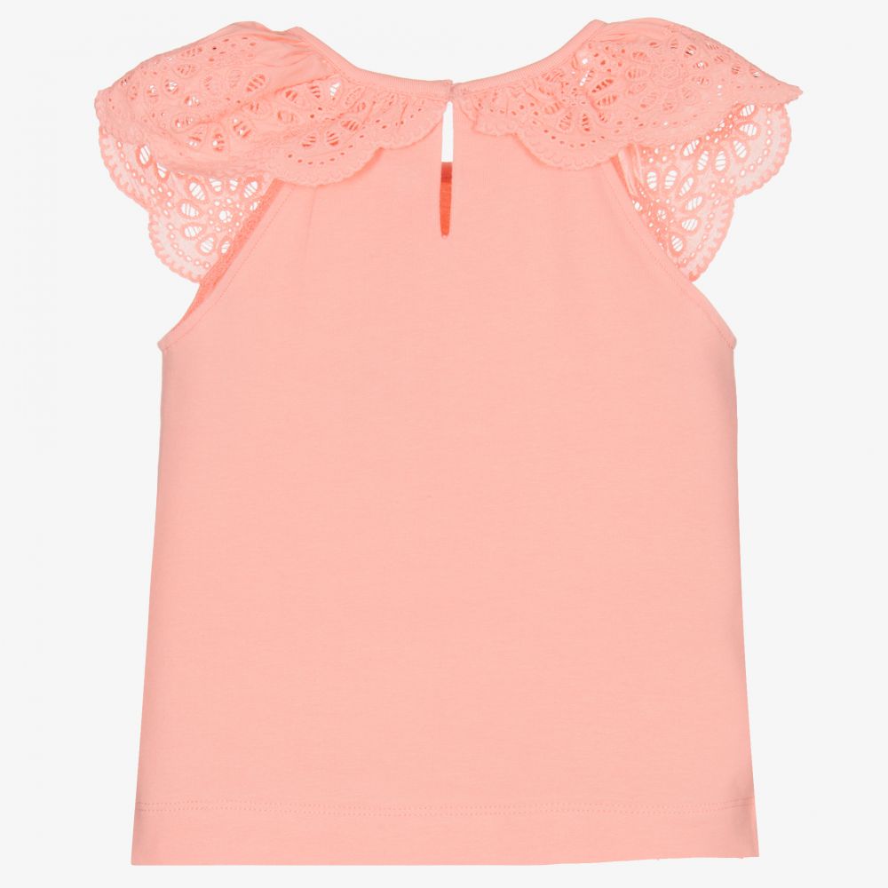 Mayoral-Girls Orange Cotton T-Shirt | Childrensalon Outlet