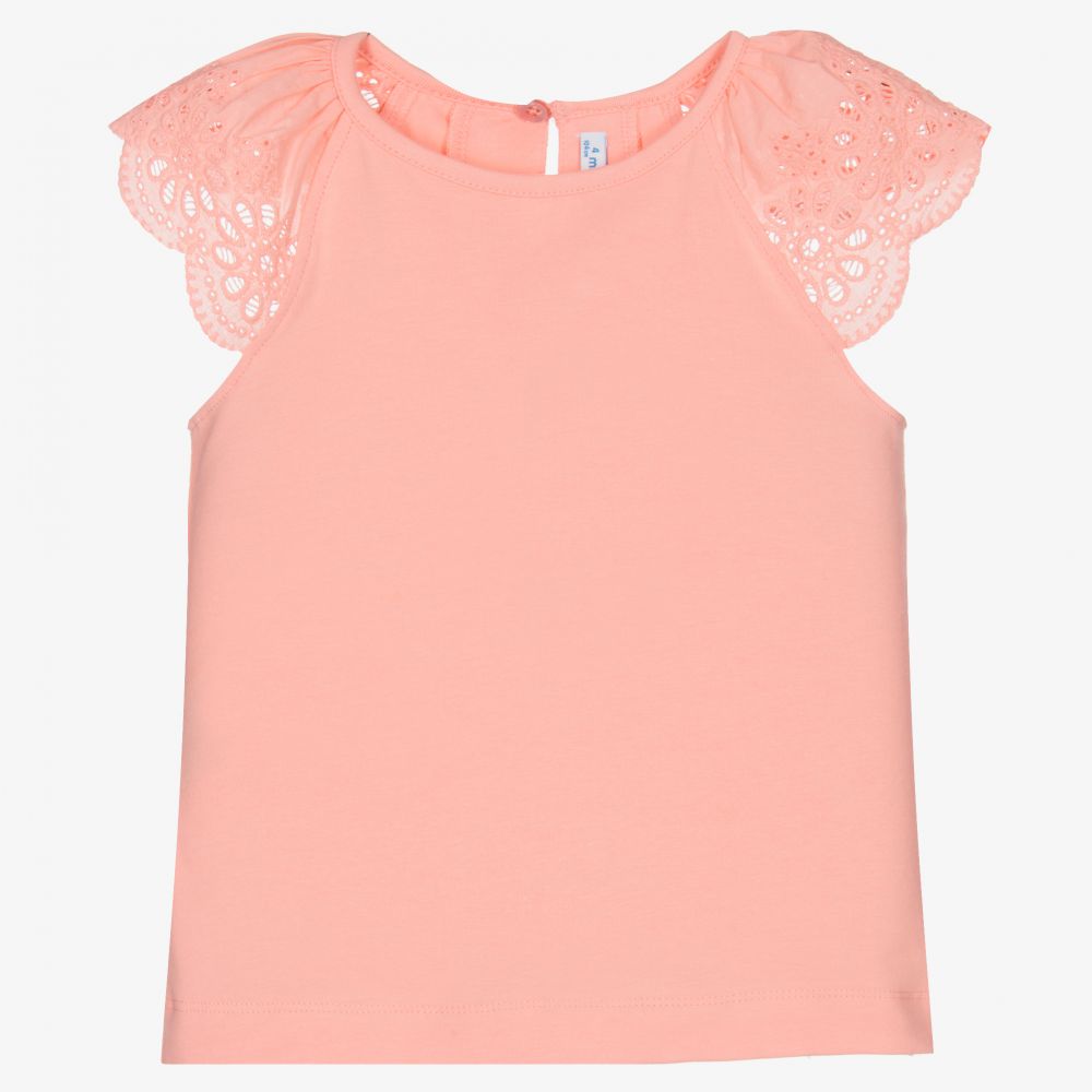 Mayoral - T-shirt orange en coton Fille | Childrensalon