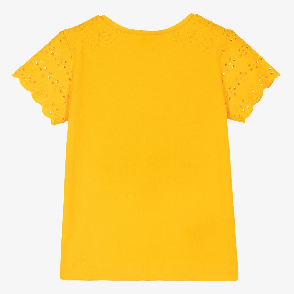 Mayoral-Оранжевая хлопковая футболка для девочек | Childrensalon Outlet