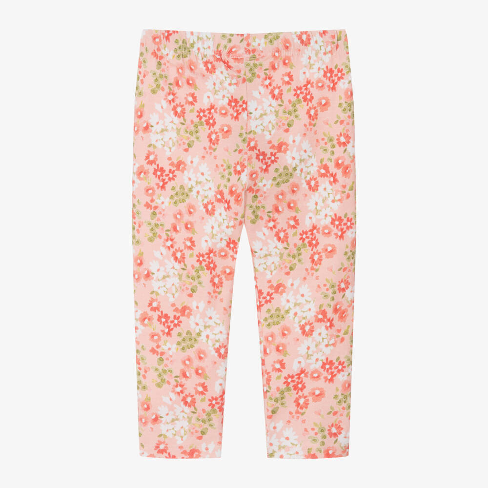 Mayoral-ليقنز قطن لون برتقالي فاتح بطبعة ورود للبنات | Childrensalon Outlet