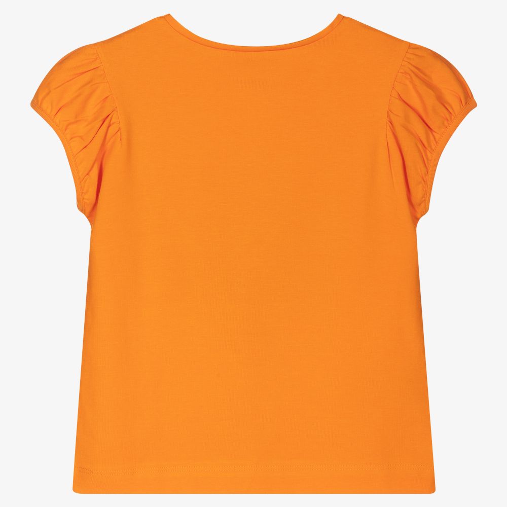 Mayoral-تيشيرت قطن جيرسي لون برتقالي للبنات | Childrensalon Outlet