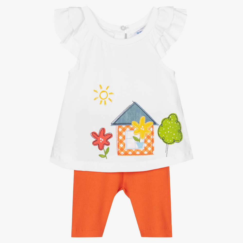 Mayoral - Girls Orange Leggings Set  | Childrensalon