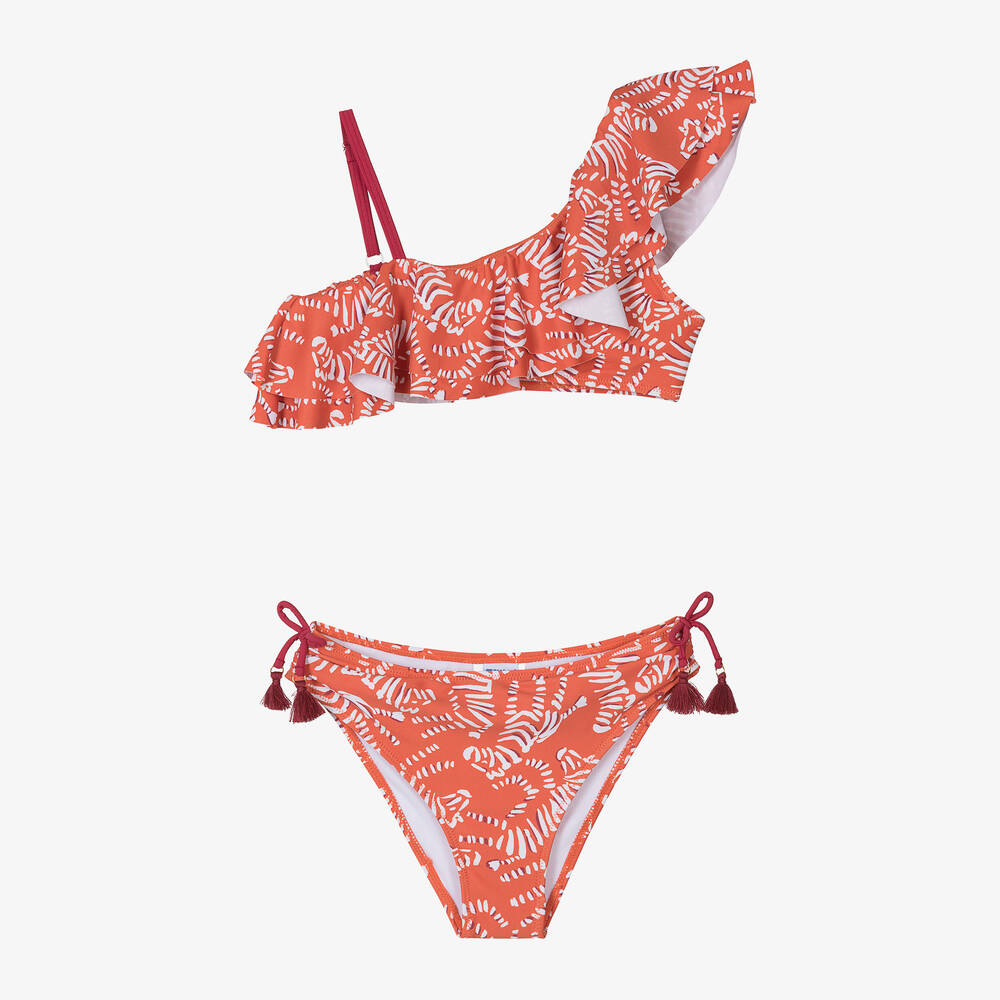 Mayoral-Girls Orange Ruffle Bikini | Childrensalon Outlet