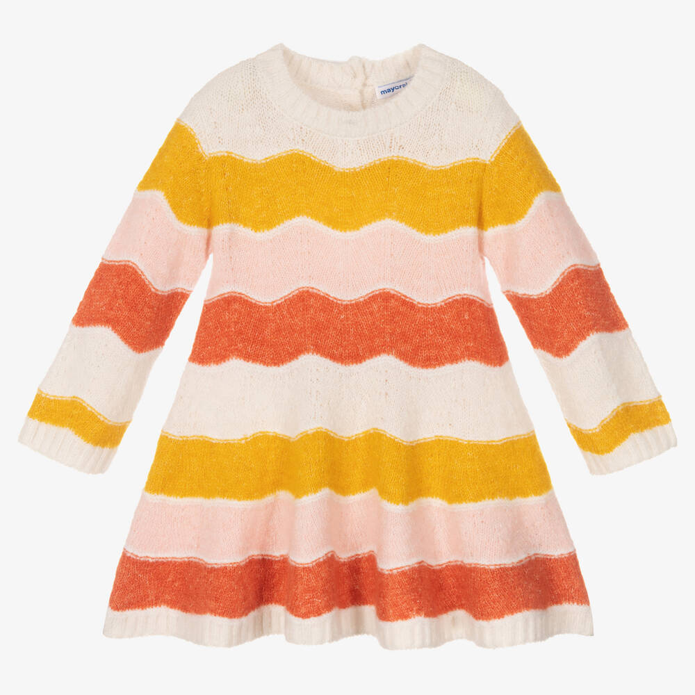 Mayoral - Kleid in Orange und Gelb (M) | Childrensalon