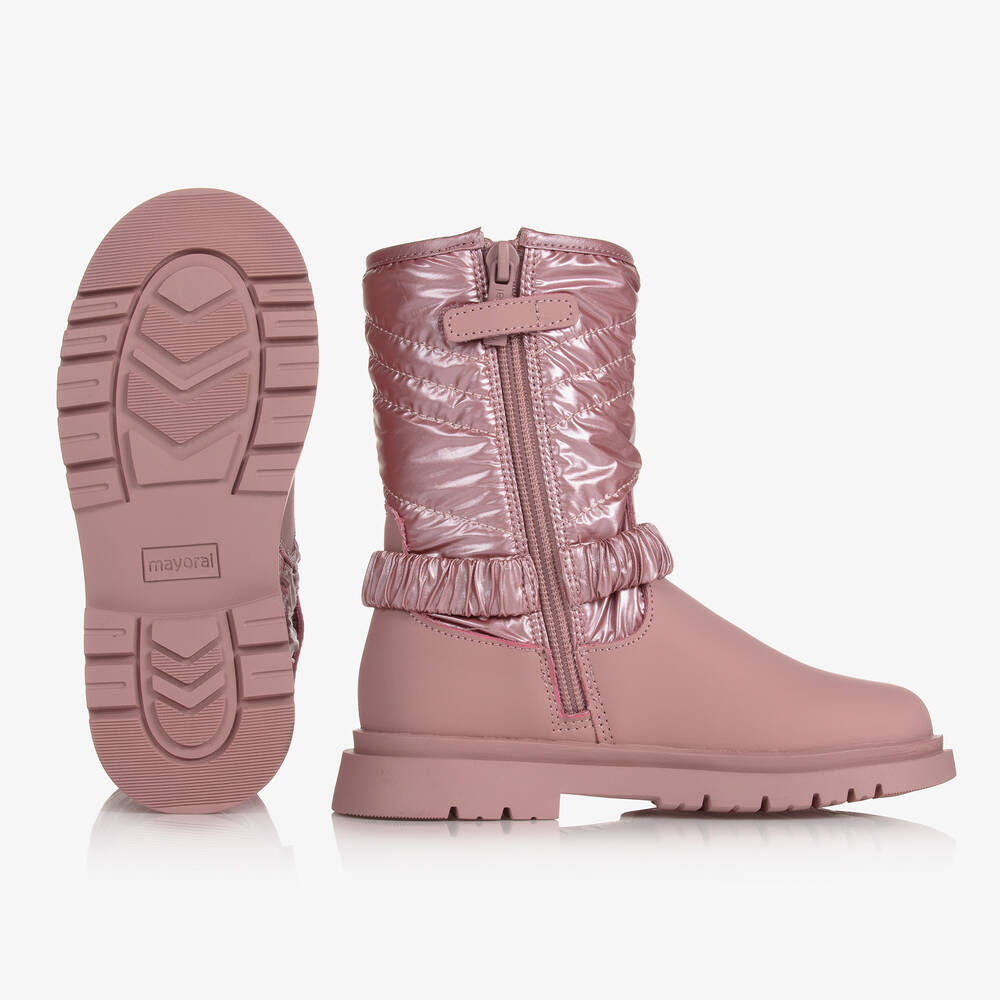 Mayoral-Розовые кожаные сапоги для девочек | Childrensalon Outlet