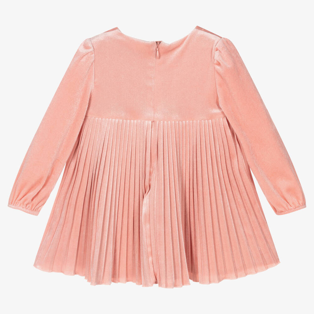 Mayoral-Розовое велюровое платье | Childrensalon Outlet