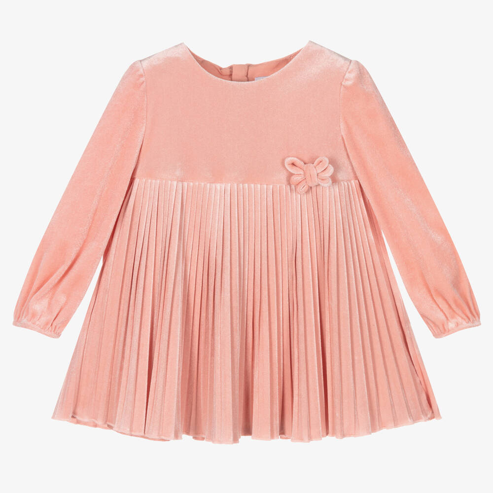 Mayoral - Robe rose pâle en velours fille | Childrensalon