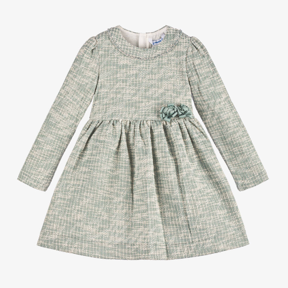 Mayoral-Girls Pale Tweed Jersey Gown | Childrensalon Outlet