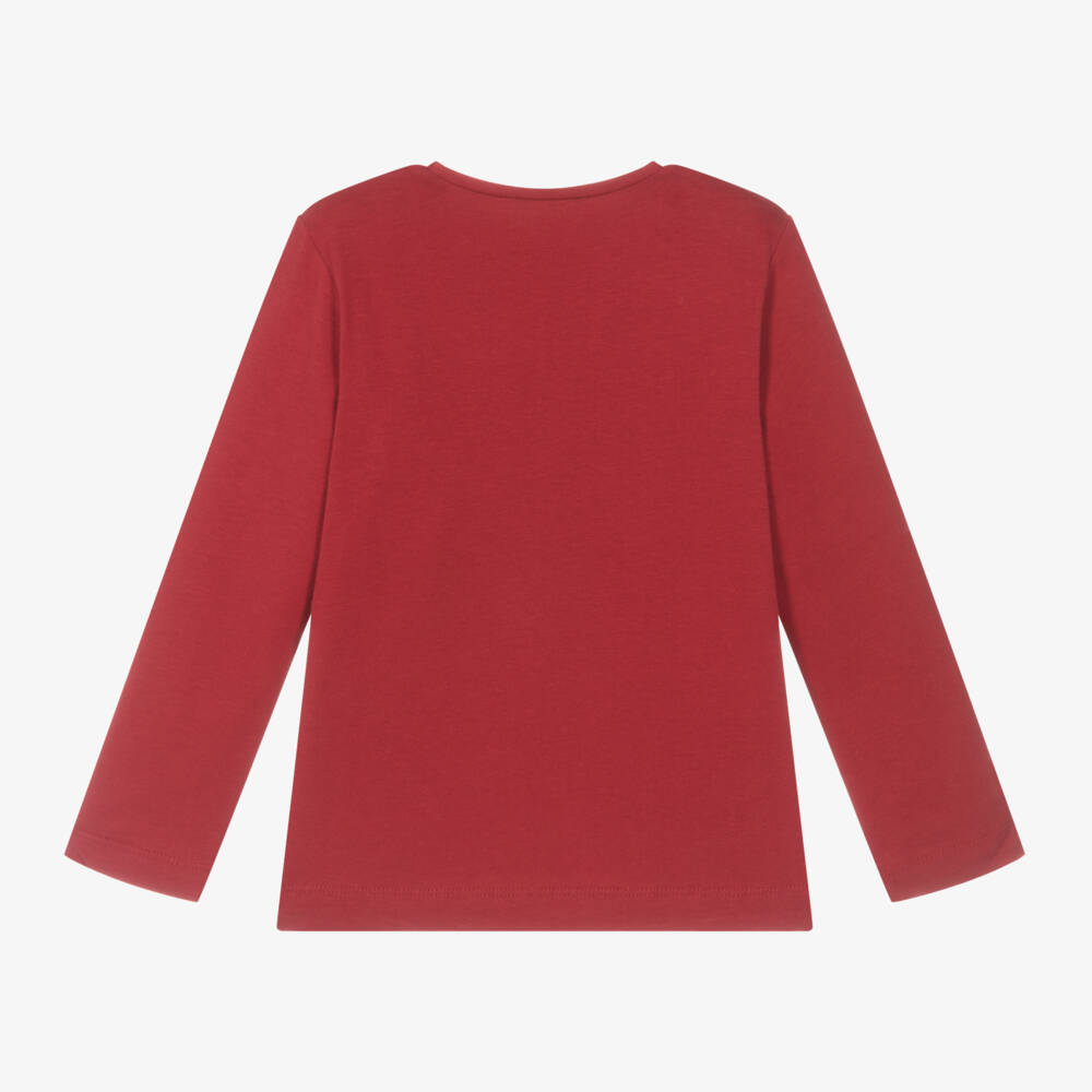 Mayoral-Girls Parisian Red Cotton Top | Childrensalon Outlet