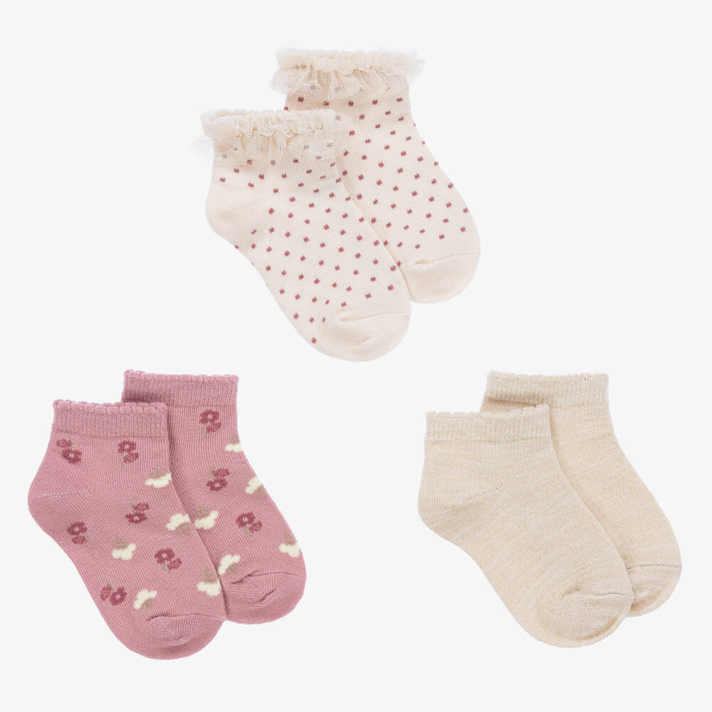 Mayoral-Girls Pastel Cotton Sock Trio | Childrensalon Outlet