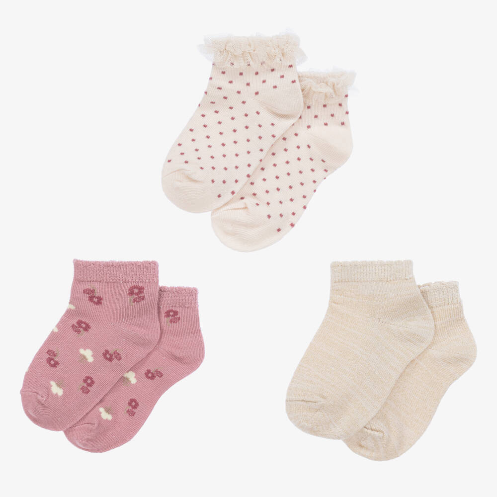 Mayoral-Girls Pastel Cotton Sock Trio | Childrensalon Outlet
