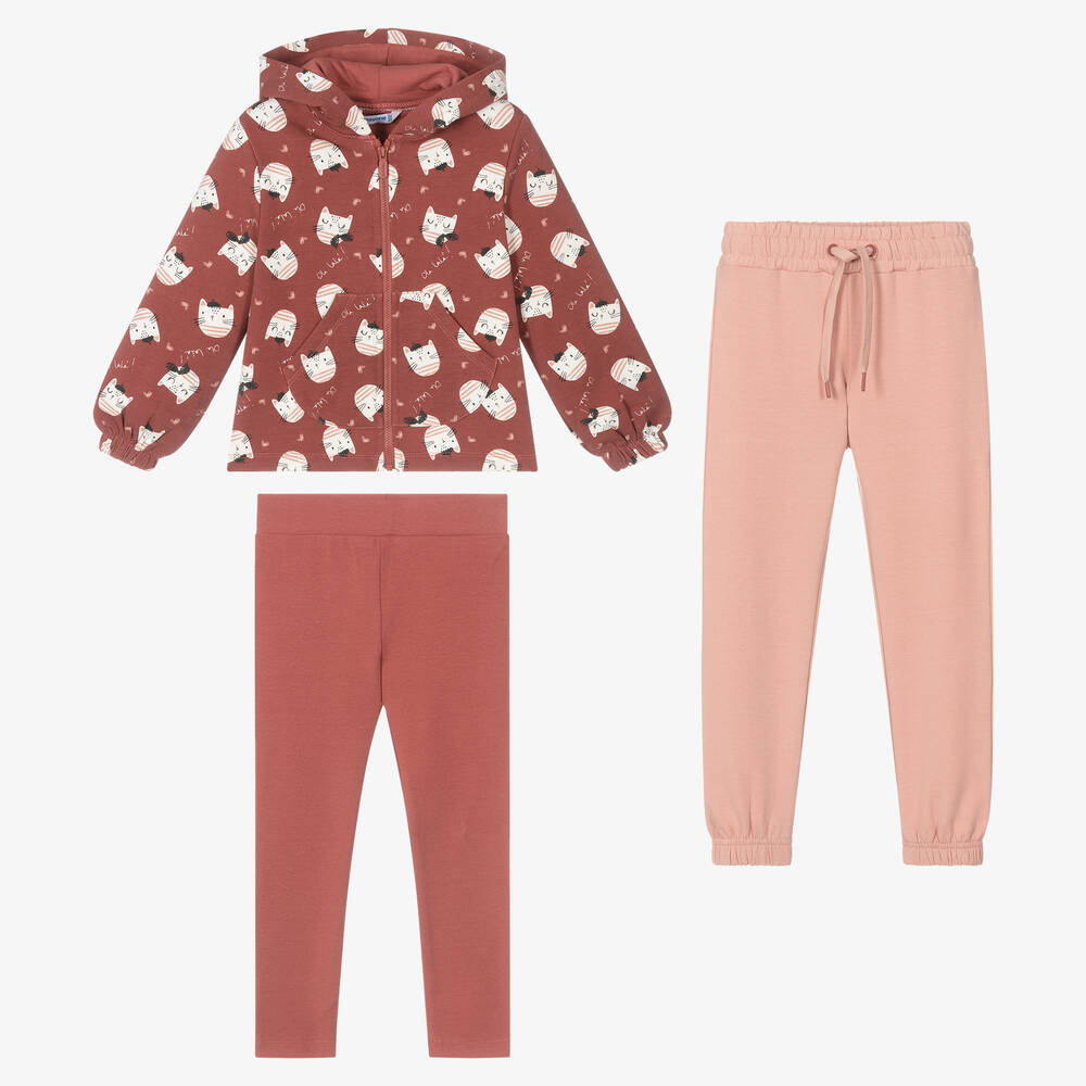 Mayoral - Girls Pink 3 Piece Tracksuit | Childrensalon