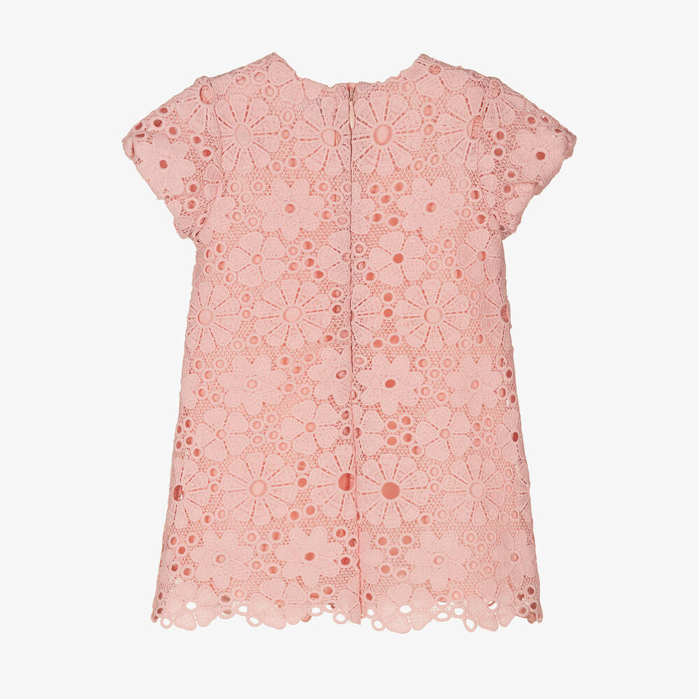 Mayoral-Girls Pink A-Line Lace Dress | Childrensalon Outlet