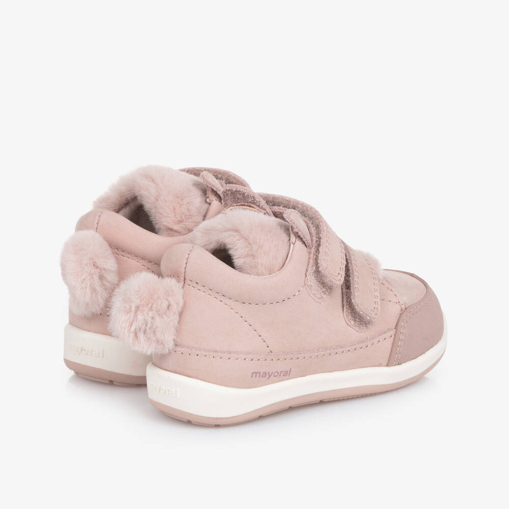 Mayoral-Girls Pink Animal Face First Walker Trainers | Childrensalon Outlet