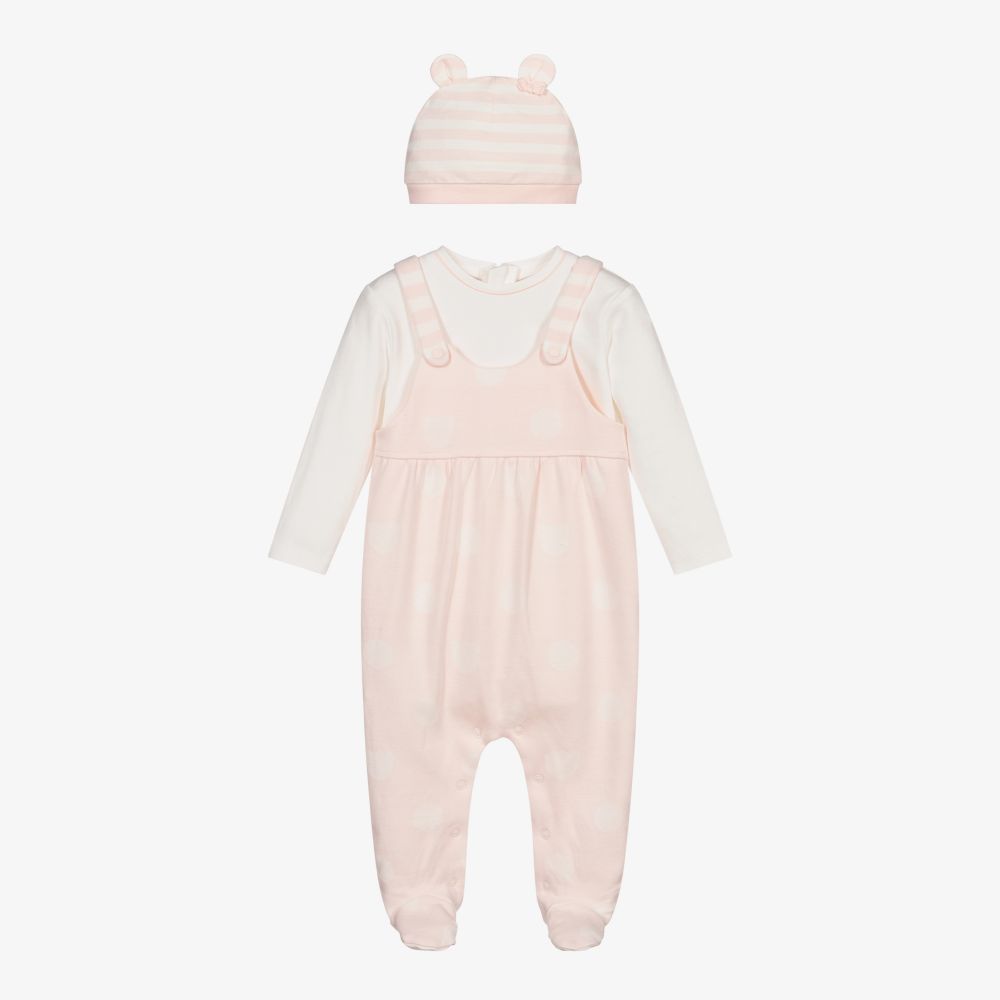 Mayoral Newborn-Girls Pink Babygrow & Hat Set | Childrensalon Outlet