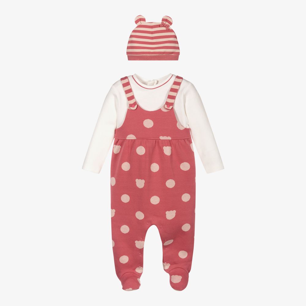 Mayoral Newborn Girls Pink Babygrow Hat Set Childrensalon Outlet