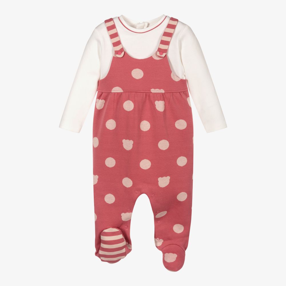 Mayoral Newborn Girls Pink Babygrow & Hat Set Childrensalon Outlet