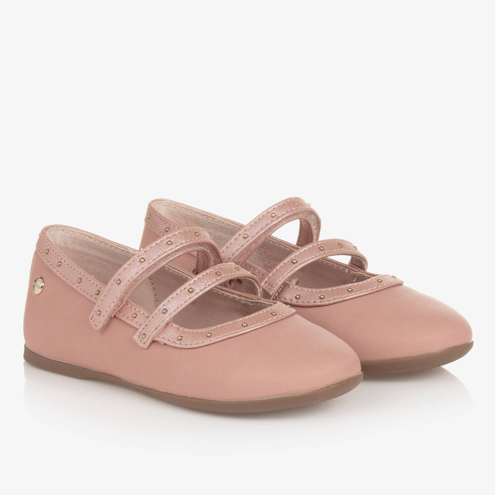 Mayoral - حذاء باليرينا جلد صناعي لون زهري للبنات | Childrensalon