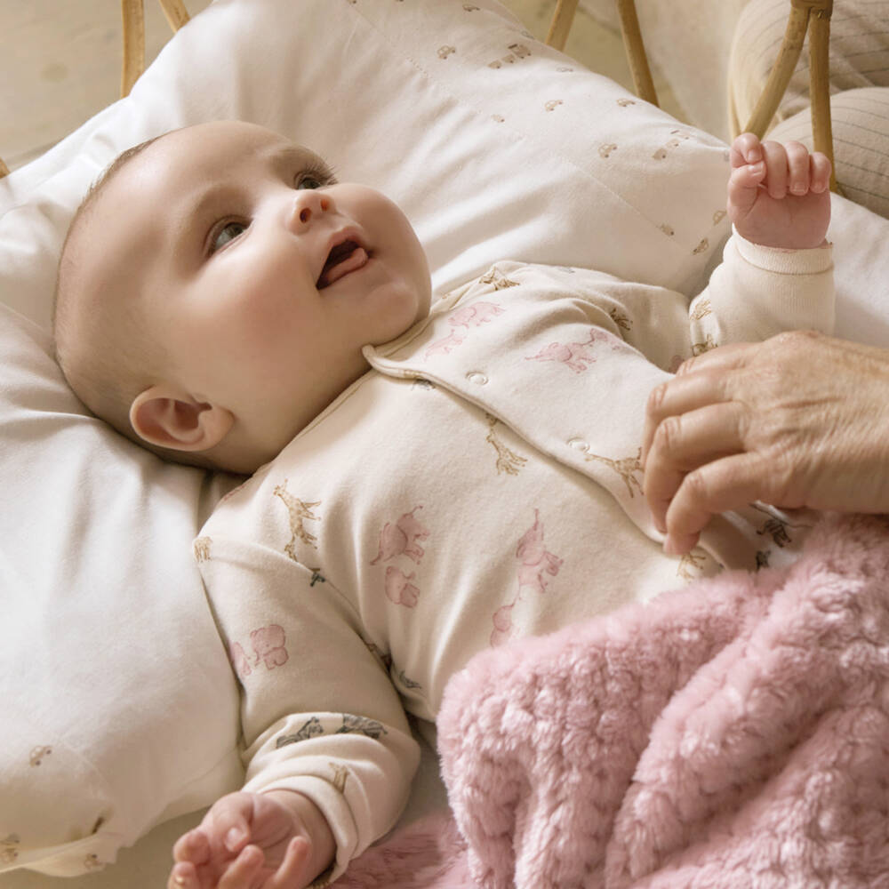 Mayoral Newborn-Girls Pink & Beige Cotton Babygrows (2 Pack) | Childrensalon Outlet