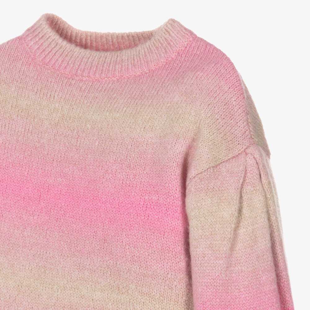 Mayoral-Girls Pink & Beige Ombré Sweater | Childrensalon Outlet