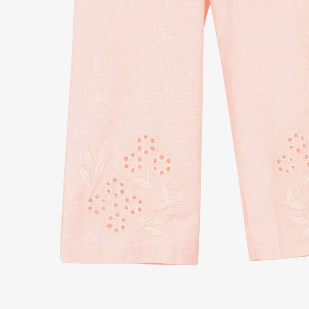 Mayoral-Girls Pink Belted Wide Trousers | Childrensalon Outlet