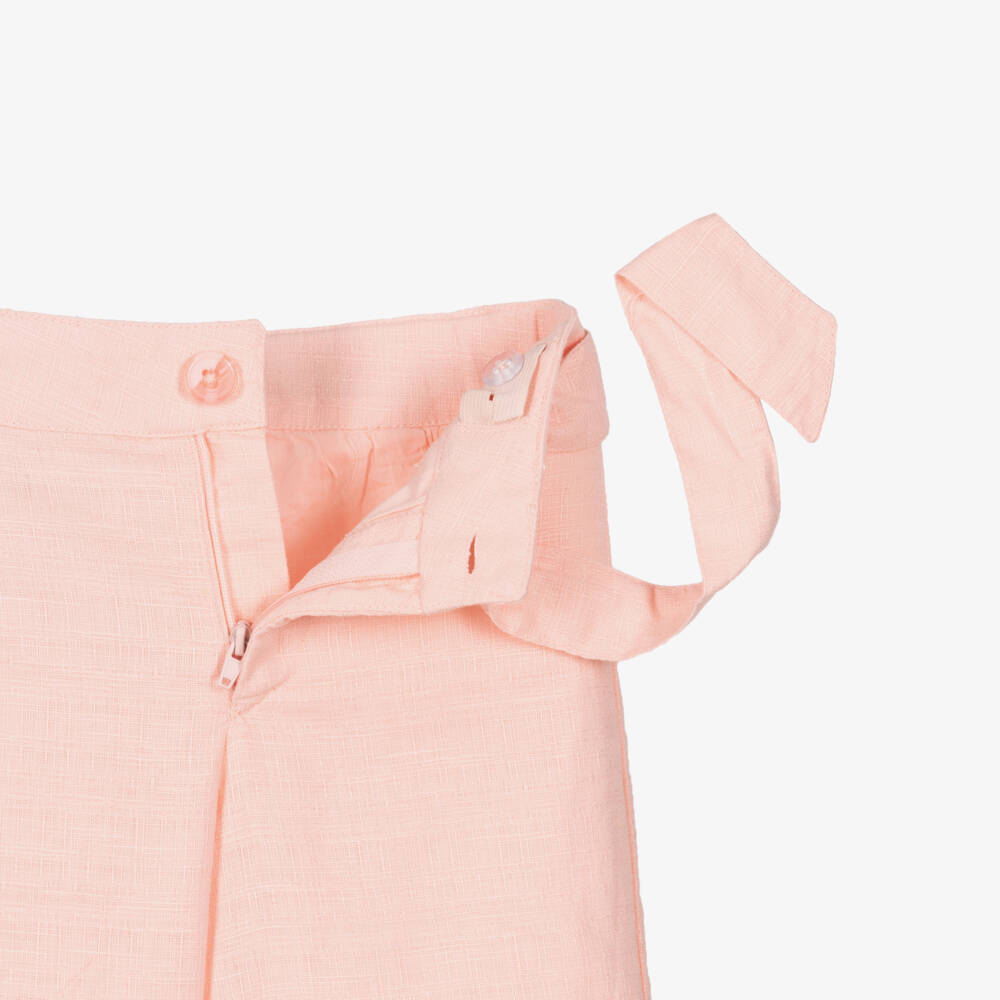 Mayoral-Girls Pink Belted Wide Trousers | Childrensalon Outlet