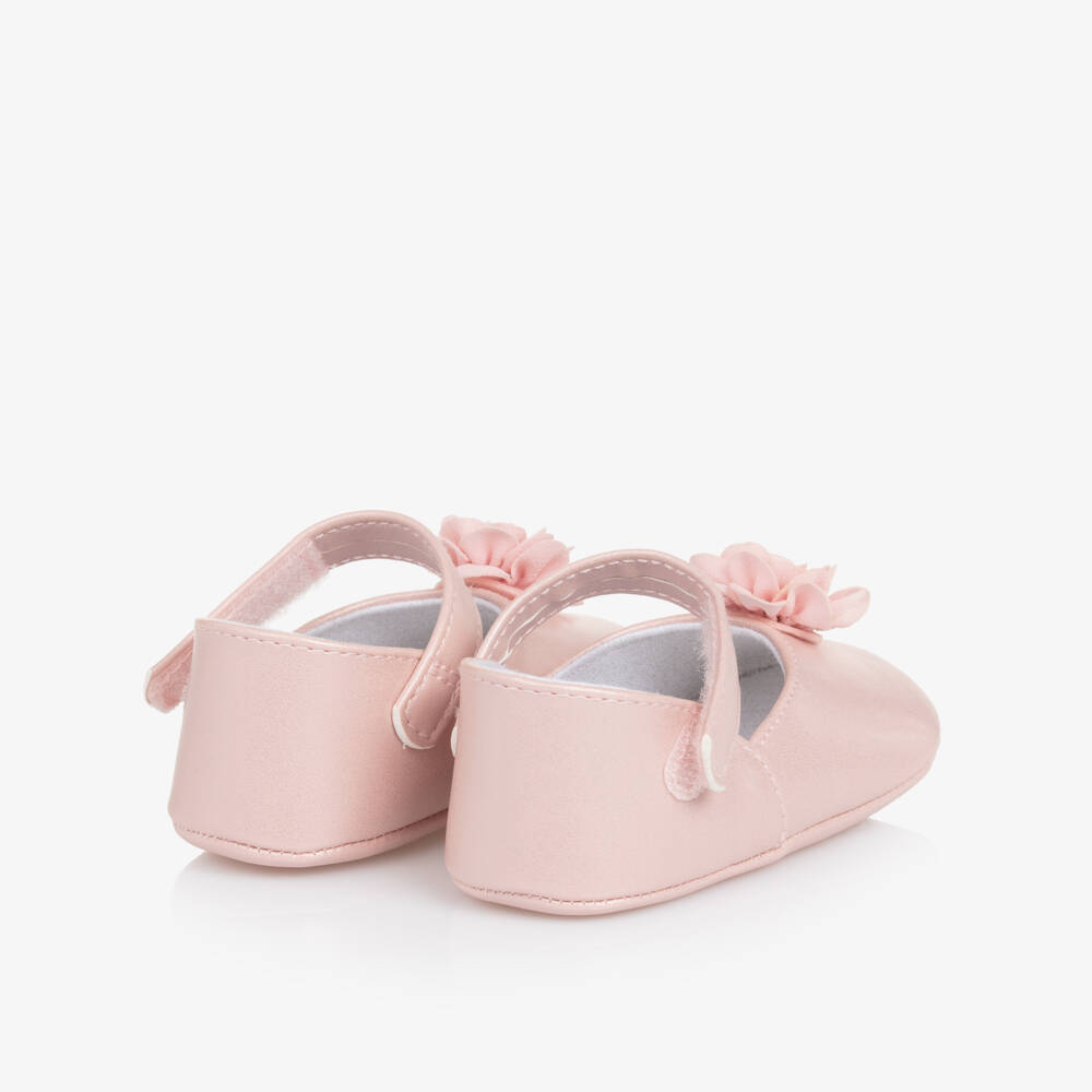 Mayoral Newborn-Girls Pink Blossom Leatherette First Steps | Childrensalon Outlet