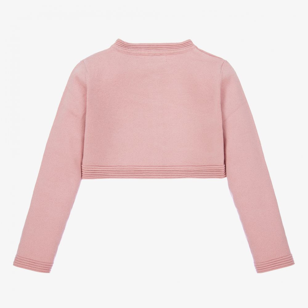 مايورال-كارديغان بوليرو قطن محبوك لون زهري للبنات | Childrensalon Outlet