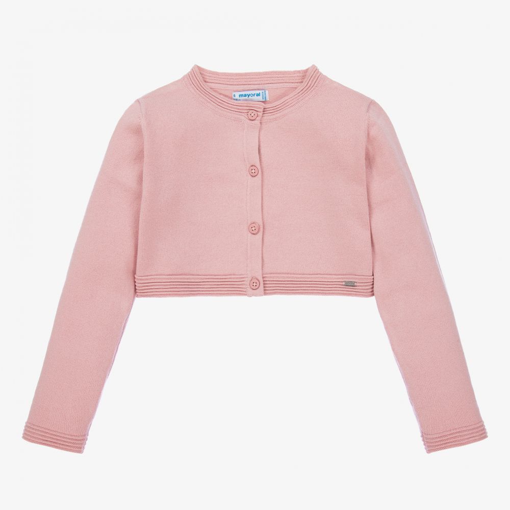 Mayoral-Girls Pink Bolero Cardigan | Childrensalon Outlet