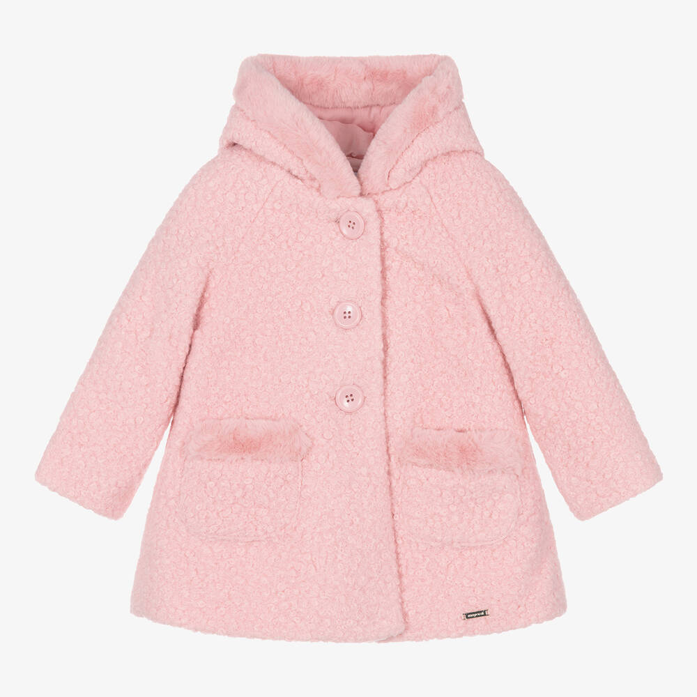 Mayoral - Manteau rose bouclette fille | Childrensalon