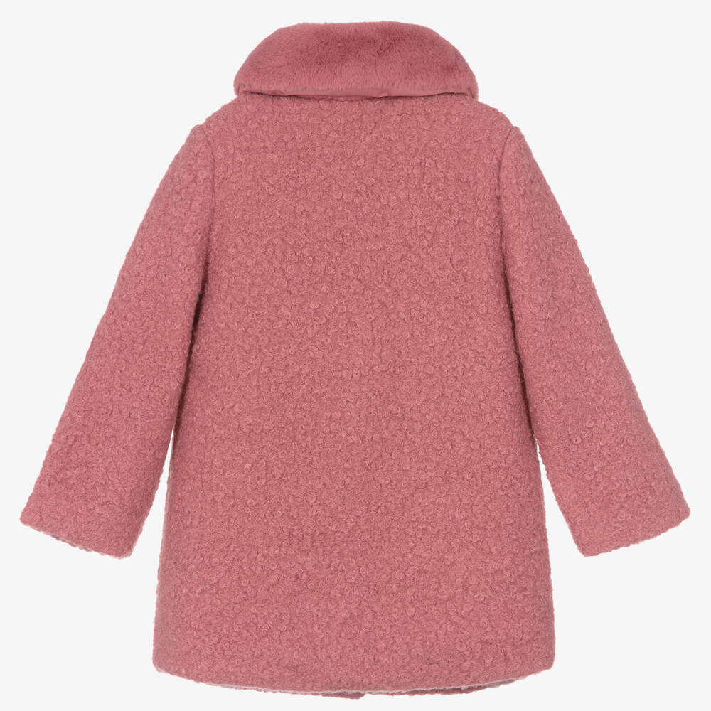 Mayoral-Girls Pink Bouclé Coat | Childrensalon Outlet