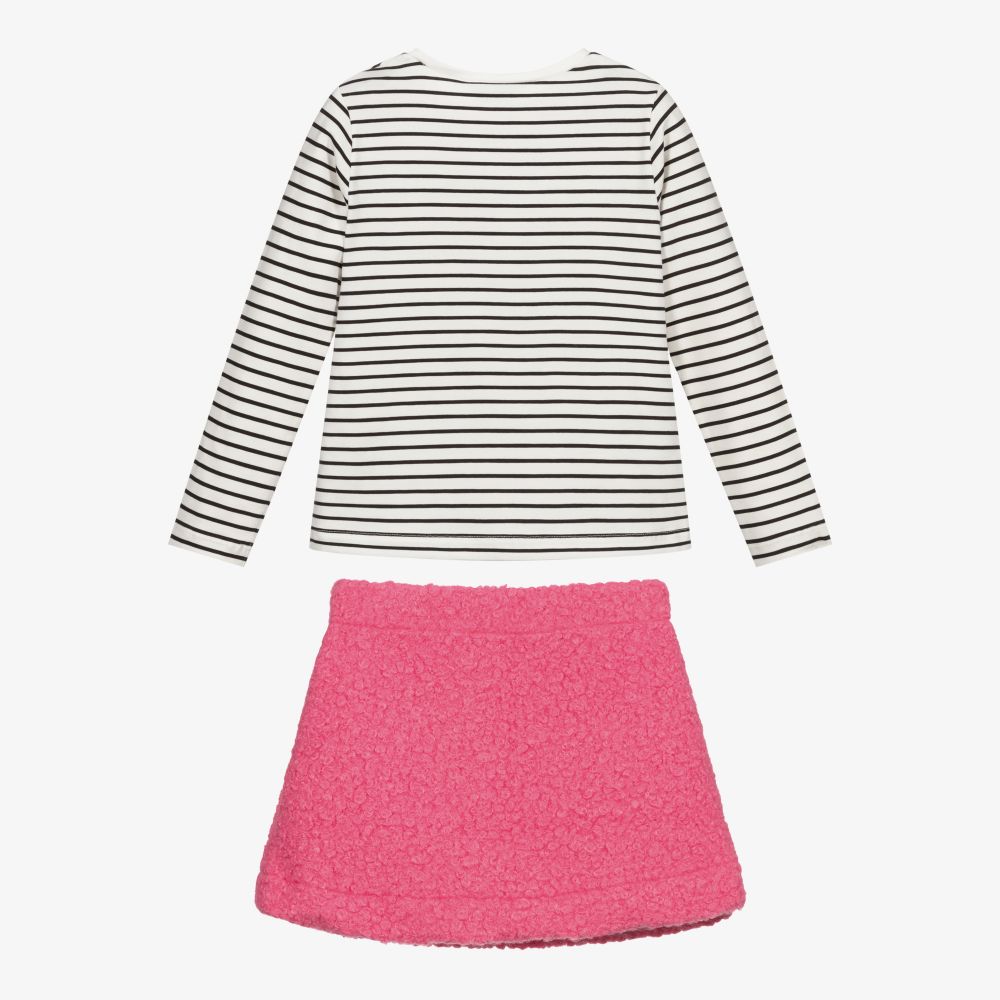 Mayoral-Girls Pink Bouclé Skirt Set | Childrensalon Outlet
